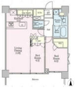 クレストコート白金高輪 1002 間取り図
