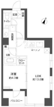 パークキューブ銀座イースト 607 間取り図