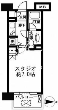 レジディア新宿イースト2 202 間取り図