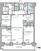 パークアクシス辰巳ステージ 1204 間取り図