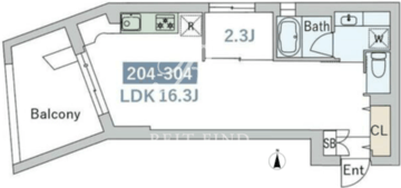 グランドストーリー用賀2 304 間取り図