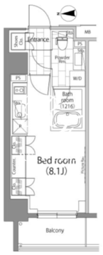 パークハビオ元浅草 501 間取り図