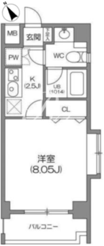 ルクレ森下レジデンス 802 間取り図