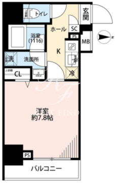 プレール・ドゥーク住吉駅前 402 間取り図