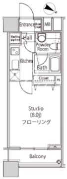 ファーストリアルタワー新宿 2102 間取り図