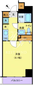 メイクスデザイン門前仲町リバープレイス 901 間取り図