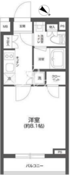 グランパセオ四谷若葉 208 間取り図