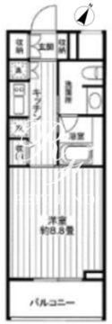 クロスレジデンス白金高輪 1302 間取り図
