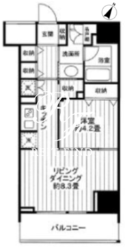 クロスレジデンス白金高輪 1305 間取り図