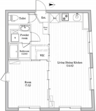 ハーモニーフラッツ住吉 501 間取り図