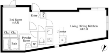 ルクレ千石 401 間取り図