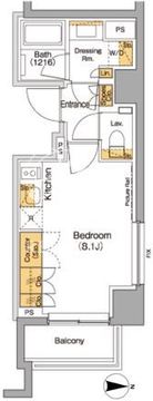 ザ・パークハビオ上野御徒町 501 間取り図