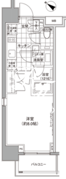 パークハビオ人形町 501 間取り図