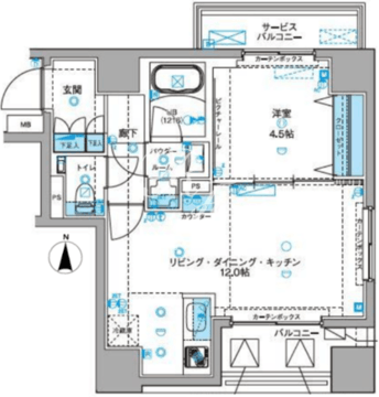 ジェノヴィア両国2グリーンヴェール 1003 間取り図