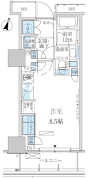 パークアクシス赤坂見附 204 間取り図