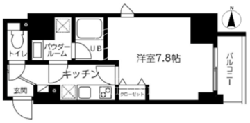 スカイコート蔵前2 304 間取り図
