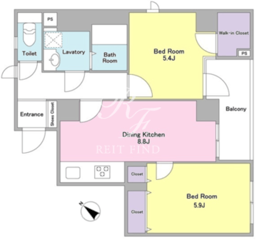 メゾンピオニー日本橋浜町 702 間取り図