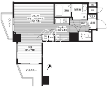 カスタリア初台 305 間取り図