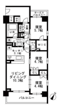 シャンピアグランデ深沢 110 間取り図