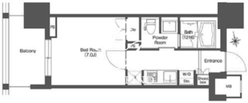 リーブルグラント西新宿 E-607 間取り図