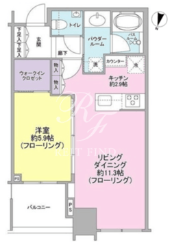 大崎ウエストシティタワーズ W-2212 間取り図