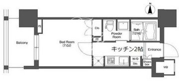 リーブルグラント西新宿 E-806 間取り図