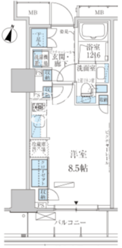 パークアクシス赤坂見附 804 間取り図