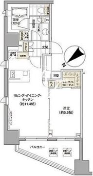 パークハビオ渋谷 301 間取り図