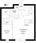 グローリオシェルト神宮前 402 間取り図