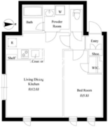 グローリオシェルト神宮前 201 間取り図