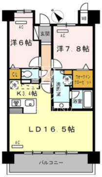 ロイヤルパークス豊洲 804 間取り図