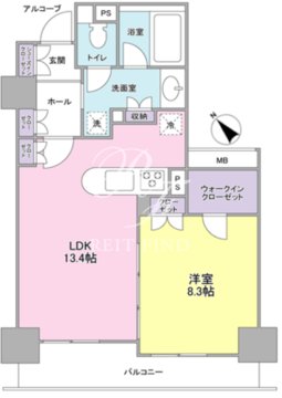 グレンパークG-WEST 606 間取り図