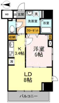 D-room早稲田 605 間取り図