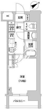 メトロステージ上野 407 間取り図