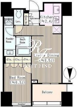 パークタワー錦糸町 701 間取り図