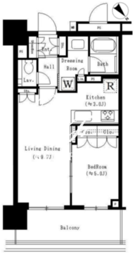 ブランズタワー豊洲 517 間取り図
