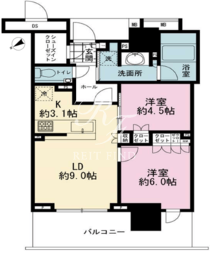 ブランズタワー豊洲 2526 間取り図