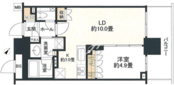 ブランズタワー豊洲 718 間取り図
