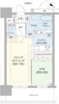 ブランズタワー豊洲 44F-2 間取り図