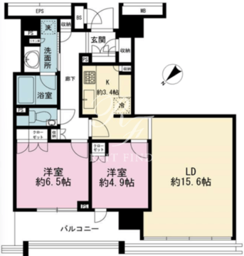 ブランズタワー豊洲 3227 間取り図