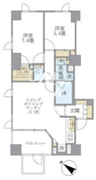 アパートメンツタワー六本木 1302 間取り図