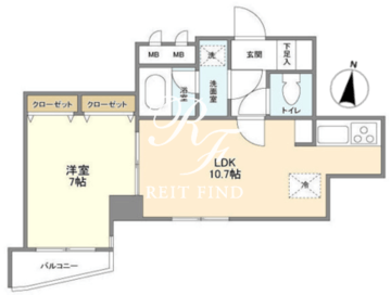 KDXレジデンス日本橋浜町 302 間取り図