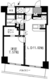 レジディア日本橋人形町2 1302 間取り図