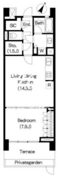 ブリリアイスト三軒茶屋 B-507 間取り図
