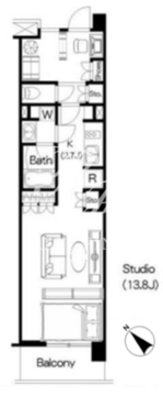 ブリリアイスト三軒茶屋 I-306 間取り図
