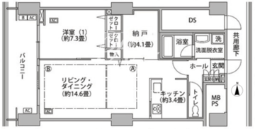 東雲キャナルコートCODAN 16-1313 間取り図