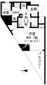 フェルモアルテ世田谷若林 206 間取り図