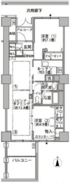 東雲キャナルコートCODAN 21-708 間取り図