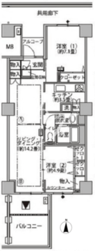 東雲キャナルコートCODAN 21-1304 間取り図