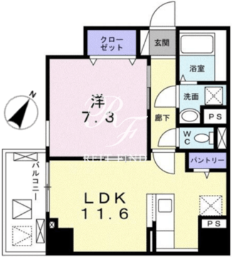 グランツ恵比寿 303 間取り図